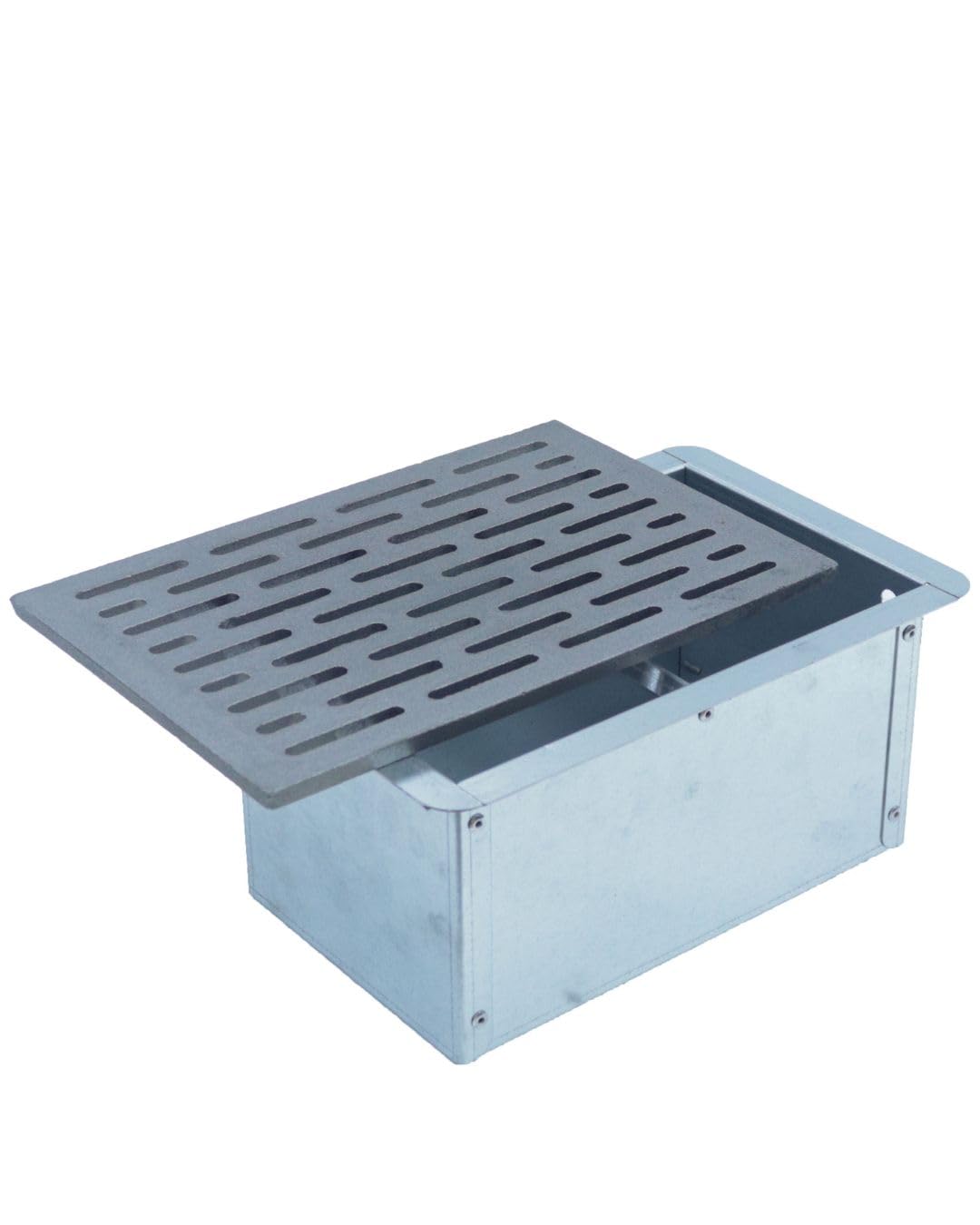 FONDERIA BONGIOVANNI | Griglia in Ghisa | Griglia per Camino | Stufa Pellet | Barbecue Fondello per Cenere | 30x20 cm | mattoncino cod. M | con Cassetto Raccolta Cenere | Altezza14 | Accessori Camino