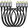 Cable HDMI 8K de 3 pies, paquete de 4 unidades, cable HDMI 2.1 de alta velocidad de 48 Gbps para ordenado, compatible con HDR10+, SBTM, QMS, CEC, HDCP 2.3 para TV, monitor, computadora, laptop