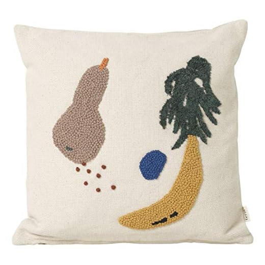ferm Living 7578 kudde banankudde 40 x 40 cm, 100 % bomull, fjäder- och dunfyllning