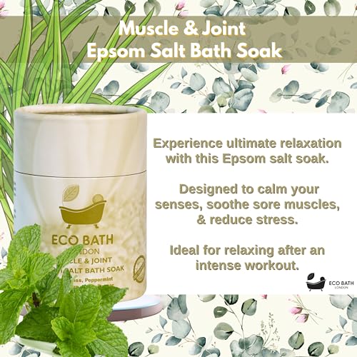 Image of Eco Bath London Muscle and Joint Epsom Salt Bath Soak - Tube 8.8 oz (250 g), Made in UK, Magnesium Bath Salt with Eucalyptus