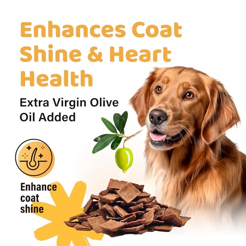 iPaw Air-Dried Turkey Dog Treats, Extra Virgin Olive Oil Added, Made with Turkey Meat, Chicken Heart and Duck Liver, High Protein, Soft Treats for All Age Dogs, Freeze-Dried Alternative (3.5oz/Pack)