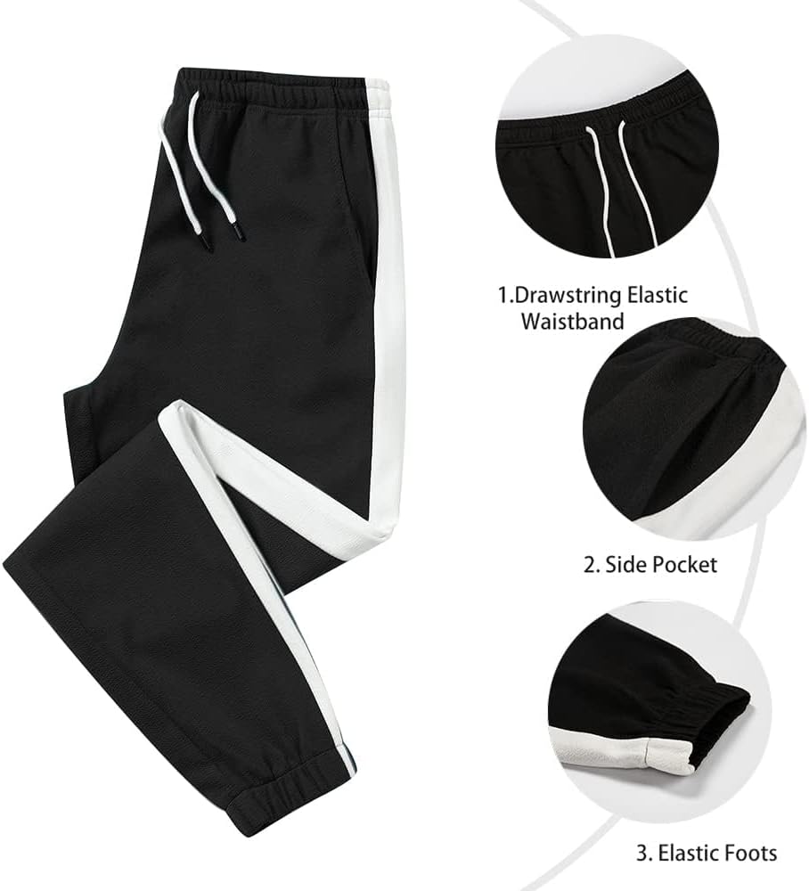 LBL Leading the Better Life Men's Sweat Suit 2 Piece Outfit Casual Contrast Sports Jogging Tracksuits Set - Image 4