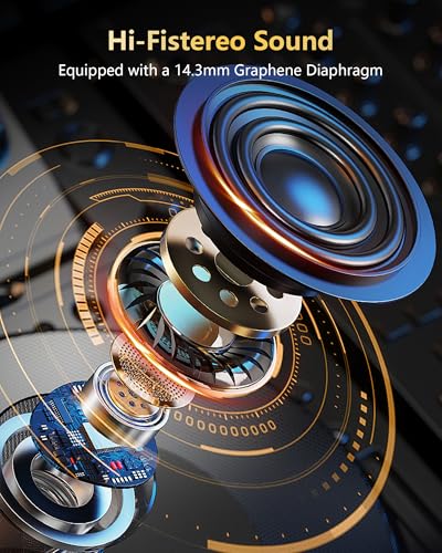 Image of Wireless Earbuds, 5.3 Headphones 40Hrs Playtime with Charging Case, Waterproof Stereo in-Ear Earphones with Microphone for iPhone Android Cell Phone Sports Workout, Black