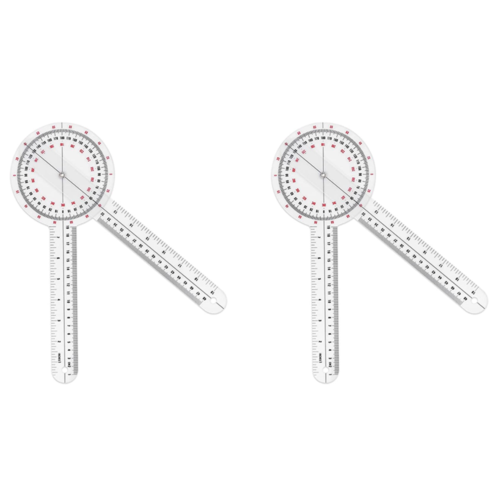Jnchdghwa Transparent 2X 12 Inch Goniometer, Orthopedic Angle Ruler Goniometer 360 Degree Spinal Goniometer For Body Measuring