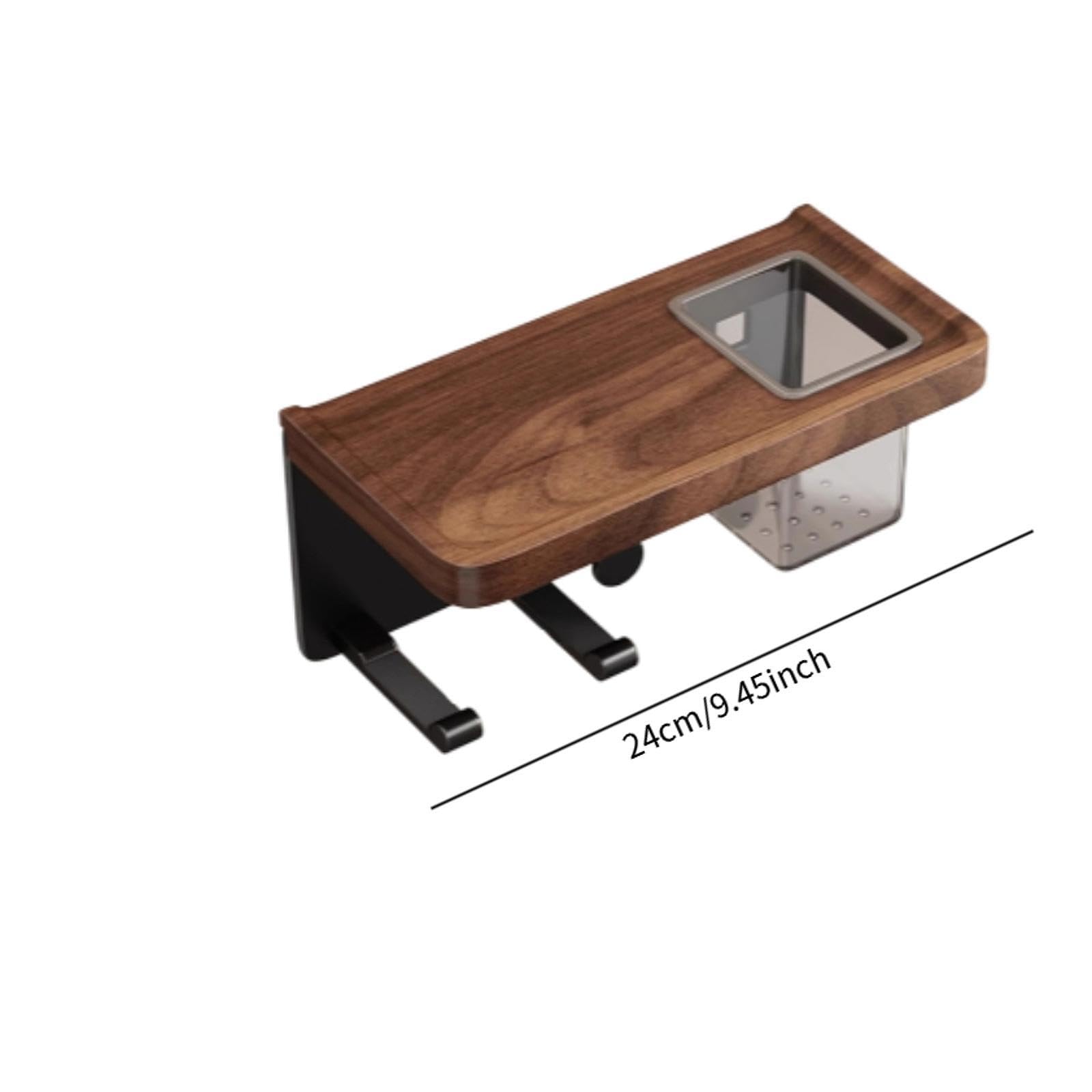 misppro Soporte de madera para secador de pelo, sin taladro, para baño, dormitorio