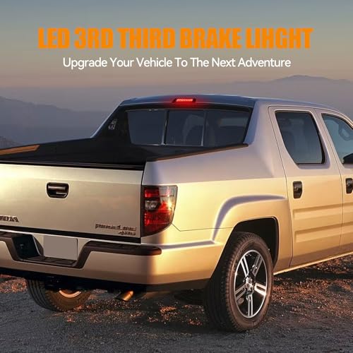 Image of Third 3rd Brake Light LED for 2006-2014 Honda Ridgeline, High Mount Rear Brake Lights Assembly for 06-14 Ridgeline, Waterproof Center Cab Lamp Stop Light (RED)