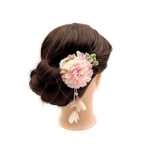 伝統的な和風スタイルを演出する製ドライフラワーのヘアクリップ 上品でな花飾りが浴衣や和装に映える髪飾り 上品な繊細仕上げ 和装に映える手作りヘアアクセサ 華やかな和の雰囲気を演出