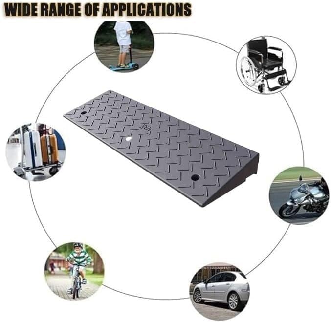 OSTsauY 縁石用スロープ ゴム製縁石スロープ、車椅子用トランジションスロープ、敷居スロープ、滑り止めスロープ、ステップパッド