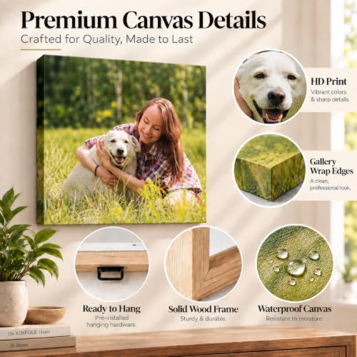 Custom Canvas Prints with Your Photo, Personalized Picture Wall Art 8x8in - Image 4