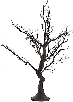 34 in Black Metallic Manzanita Tree with 8 Acrylic Bead Chains | 34 Inches Tall Branches Tree for Wedding Centerpieces Events Reception Home Decorations Supplies Party
