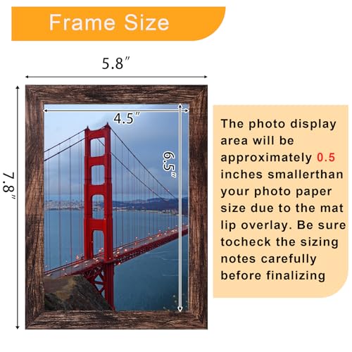 Image of BESCRCL 5x7 Picture Frame Wall or Tabletop, Engineered Wood Frames for 5 x 7 Picture, Brown, 1 Pack