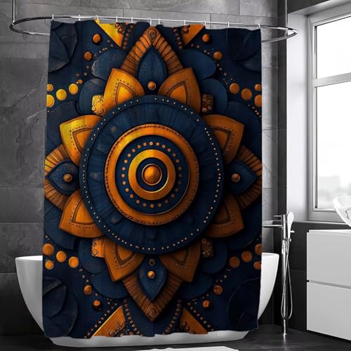 Rideau de baignoire en tissu polyester premium motif fleurs - 4