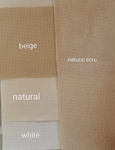 Image of KCS 4 pc of 12 inch x 18 inch 14CT Counted Cotton Aida Cloth Cross Stitch Fabric (Antique White)