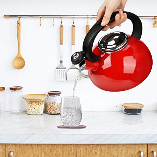 image for Whistling Tea Kettles, AIDEA 2.3 Quart Ceramic Tea Kettle for Stovetop