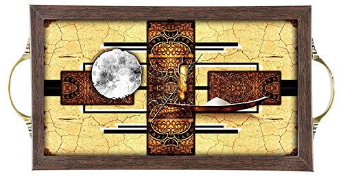 Paper Plane Design Bandejas de servir para aperitivos, alimentos, agua, invitados de bienvenida, bandeja de madera para mesa de comedor, hogar, oficina y multiusos (30 x 16 x 4 cm)