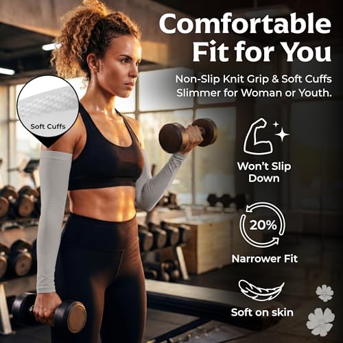 Image of SportsTrail Cooling Arm Sleeves for Men & Women - Breathable, UV Sun Protection, Sports Arm Sleeves for Women, Men & Youth