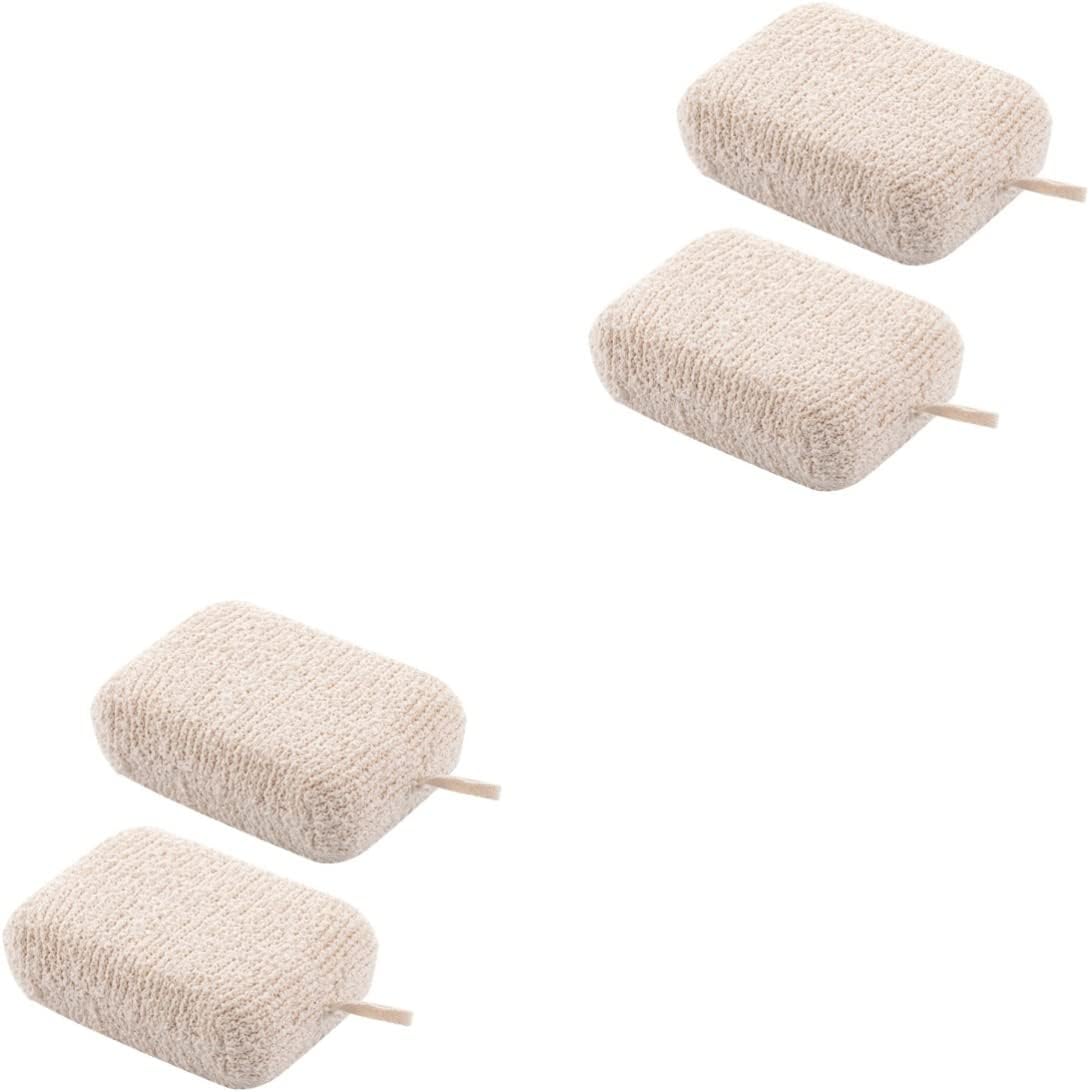 4 Pcs Moisturize The Bath Loufa Puff Scrubber Exfoliating Loofah Sponge Kids Bath Shower Pouf Balls Exfoliating Sponge Shower Loofah Sponge Child Powder Puff Flax Body
