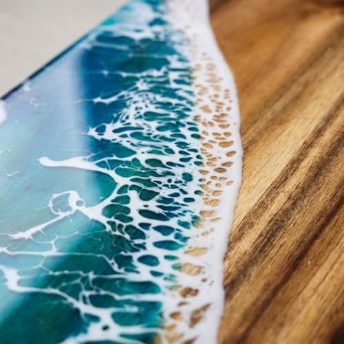 Tabla de cortar personalizada con resina oceánica 16x9" miniatura 4