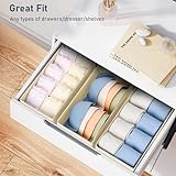 DIMJ Drawer Organiser - Small Clothes Organiser Set of 3, Drawer Dividers for Baby Clothes, Underwear, Socks, Bra, Belt, Tie - Beige - Image 4