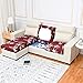 Sofa Sitzkissenbezug für 1-Sitzer, Stretch Sofa Sitzkissen Husse Bezug, Elastische L-förmige Chaiselongue Couchüberzüge, Blumen Gedruckt Sofasitzbezug Schonbezug Schutz Sofabezug (1 Stück, Rot)