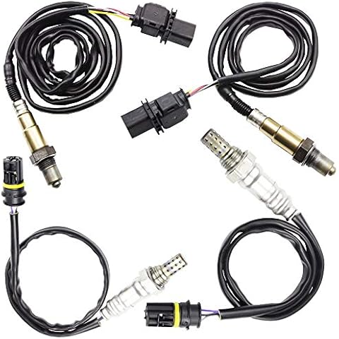 higherbro 4x Air Fuel Ratio Oxygen O2 Sensor 1 & 2 for BMW 528i 2008-2010 3.0L BMW 528i xDrive 2009-2010 3.0L Upstream + Downstream Cover
