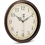 Bernhard Products Vintage Brown Wall Clock Silent Non Ticking 10 Inch Quality Quartz Battery Operated Round Decorative Easy to Read for Home Kitchen Living/Dining Room Bedroom Office Classroom School - Image 4