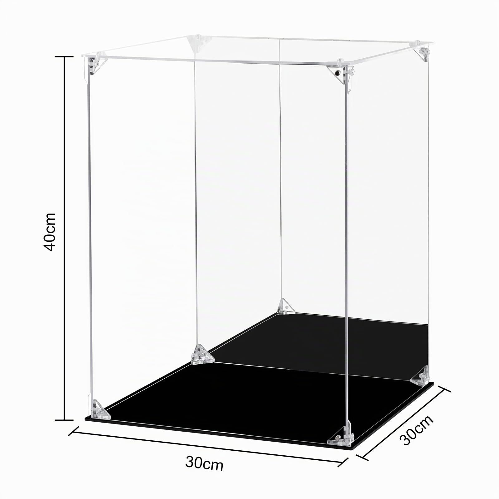 Acryl Vitrine, transparente Actionfiguren Vitrine mit verspiegelter Rückseite, staubdichter Schaukasten, Alternative Glasvitrine für Sammlerstücke, Figuren, Modelle, Spielzeug (30x30x40cm)
