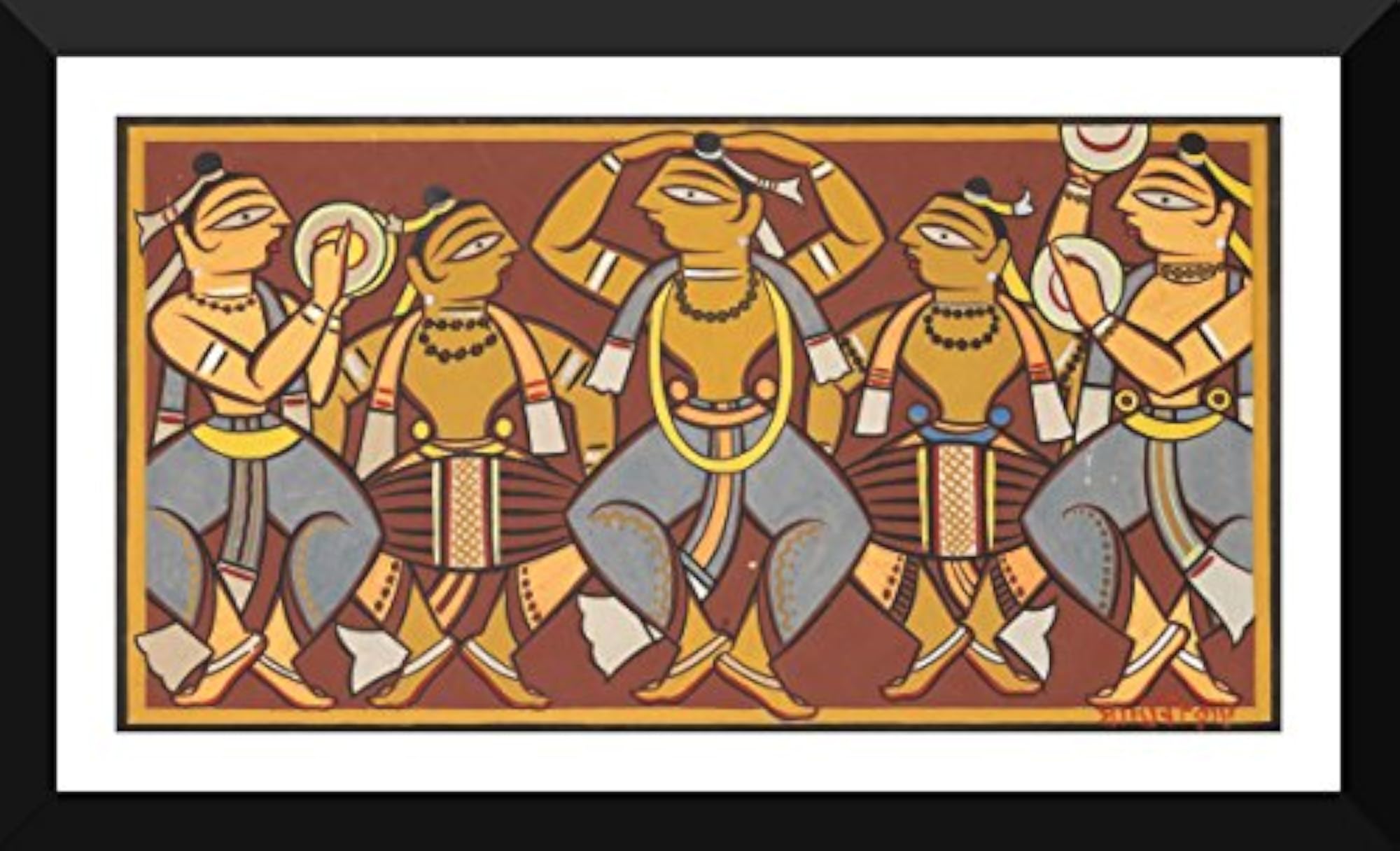 Santhal Dancers by Jamini Roy Framed Print