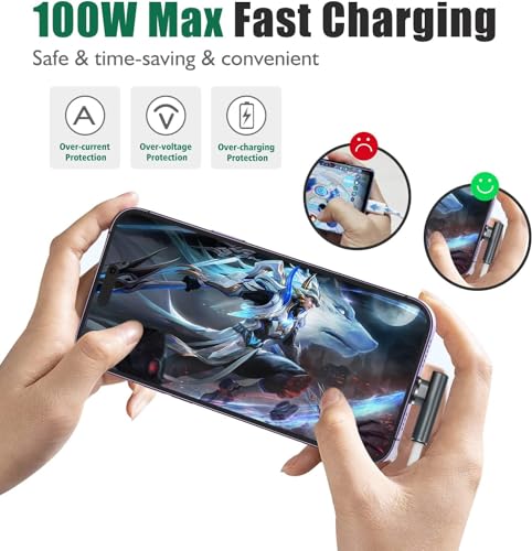 Image of Tobo 90 Degree Magnetic USB C Adapter 24 Pins with PD 100W Fast Charge USB 4 40Gbps 8K 60Hz for Thunderbolt 3 /4, MacBook Pro /Air /ROG Ally /Steam Deck /PS5 PSVR 2(TD-1103TC, Pack-of-2)