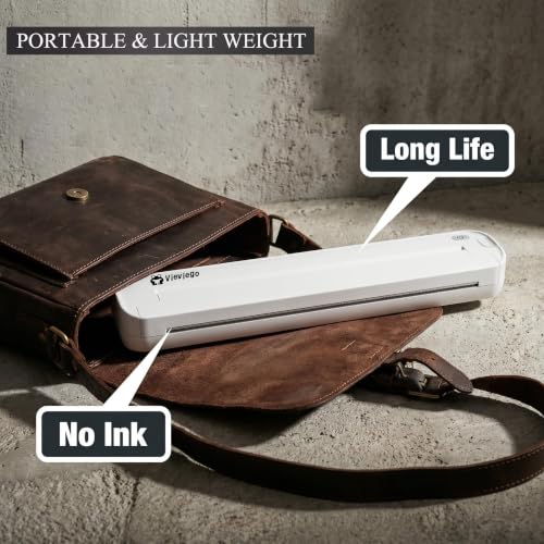 Image of Wireless Thermal Printer Supports A4 Transfer Paper & 8.5 x 11 Inch Thermal Paper, Includes 10 Sheets Thermal Papers & 3 Sheets Transfer Papers, Supports Phone & PC, (White)