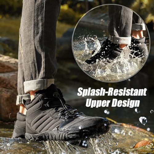 Winter Barefoot Shoes Women, Hike Winter Barefoot Footwear Men, Non-Slip & Waterproof Barefoot Boots Walking4