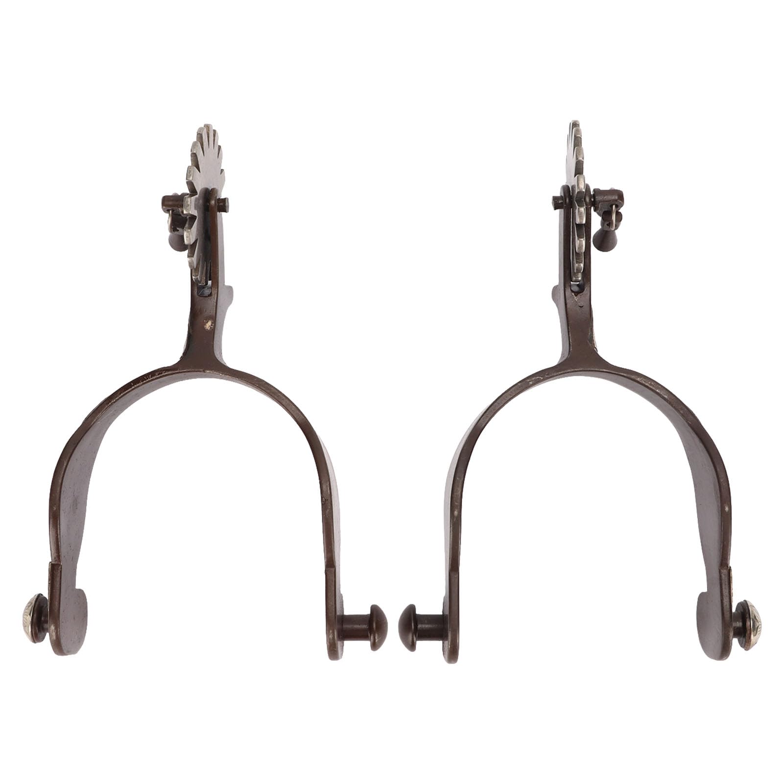 Espuelas Vaqueras para Hombre, 1 Par en Acero con Diseño Floral en Bronce, Estilo Vintage, Ajustables y Hechas a Mano para Botas Occidentales