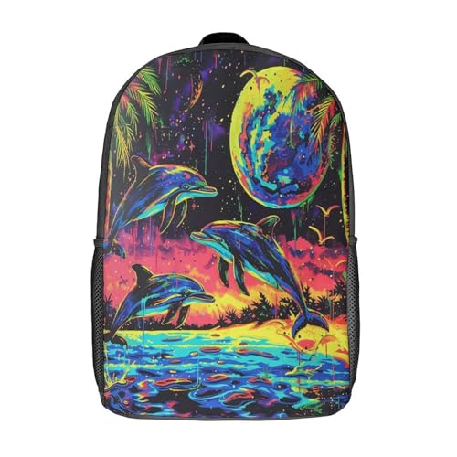 Sac à dos dauphin enfant grand format 17" pour ranger toutes les affaires de classe