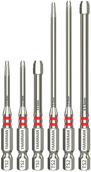 Heavy-Duty Pagoda Hex Bits Set, 1/4" High-Torque Impact Allen Bits, Premium S2 Steel, Strong Magnetic Head Multi-SizeH1.5-2 H2.5-3 H4-5-6mm, Impact Driver Bits for Electric Drills & Wrenches (1 Set)