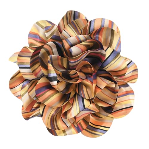 Image of M METERXITY Extra Large Rose Flower Brooches, Lapel Pins Dainty Satin Fabric Big Camellia Oversized Brooch Pin
