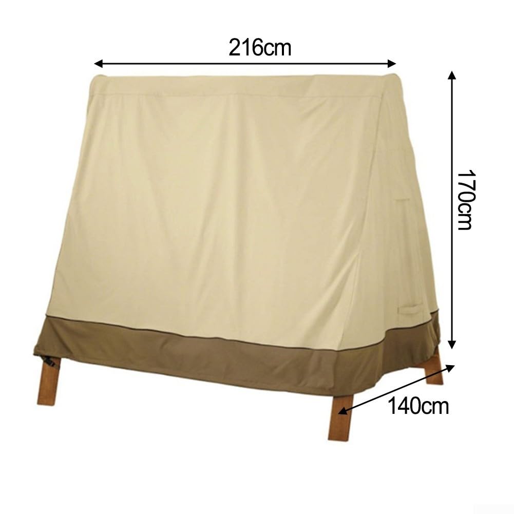 Housse robuste pour balancelle d'extérieur et pour toutes les saisons (beige 216 x 140 x 170 cm)