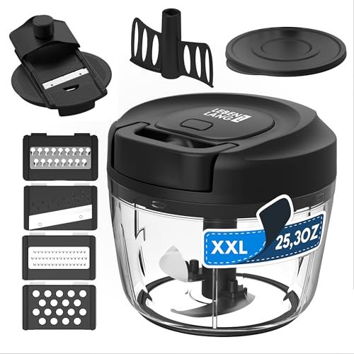 Comparison: Best Reviews Xxcc Food Processor Price Amazon 11 LEBENLANG Manual Food Processor & Onion Chopper - 26 OZ incl. Useful Acessory I BPA-Free I Manual Food Chopper with pull string for garlic & veggie chop I Food mincer vegetable cutter hand pull held