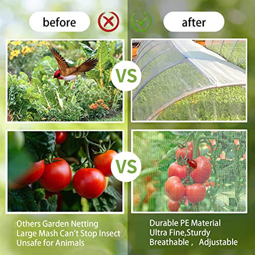 Jiftok Garden Netting Pest Barrier, 10×33Ft Ultra Fine Garden Mesh Netting For Protection, Garden Bed Row Cover For Vegetable Plants Fruits Flowers Crops Greenhouse Barrier Screen Net Cover #TOP3