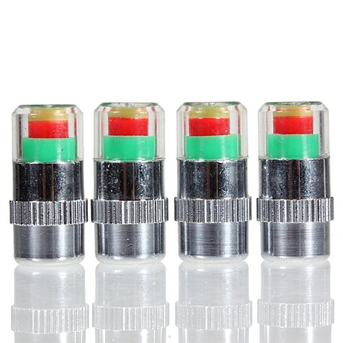 YESBAY Tire Pressure Gauge, 4 Pcs Auto Car Tire Pressure Monitor Valve Stem Caps Sensor Indicator Alert