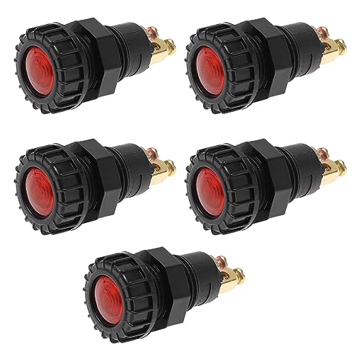 ECSiNG 5pcs Voyant d'avertissement Panneau de Tableau Bord de Voiture Lampe Rouge 12 V/24V M16 Voyant de Fil Voyant d'avertissement Tableau de Bord Automobile