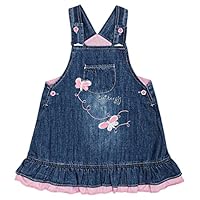 Peacolate 3M-3Jahre Baby Mädchen Lässiges Denim Süßes Kleid Gestickter Schmetterling Casual Hosenträger Rock(Rosa Schmetterling,3-6Monate)