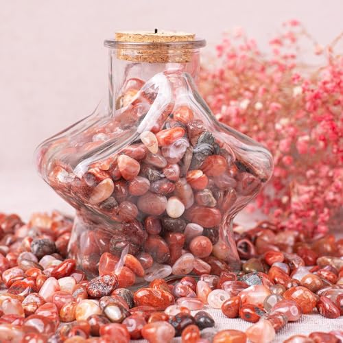 Image of Polished Carnelian Crystal Stone Set - 72 Pcs, 0.5 inch 10 oz Handpicked Tumbled Gemstones Rocks Quartz, Pebbles for Reiki, Chakra, Healing, Home Decor, 0.5 inch - 10 oz Mahogany Obsidian