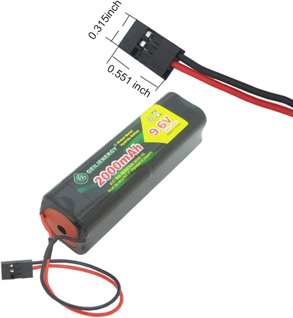 9.6v 2000mAh NiMH Battery Pack with Hitec Connector Square Futaba NT8S600B Transmiter for RC Cars Airplanes Heli Sailplanes