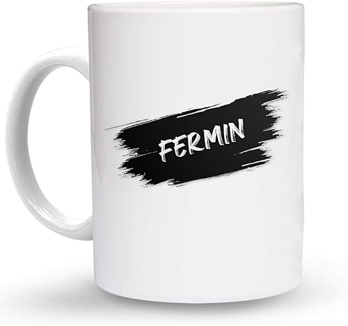 Makoroni - Nombre Fermín - Taza de café de cerámica ESPRESSO de 6 onzas, DesF7