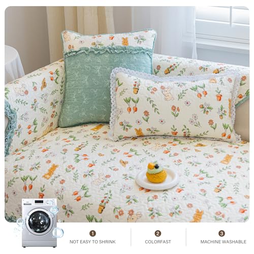 Funda de sofá de algodón modular protector antideslizante lavable con diseño floral 70x180cm 7