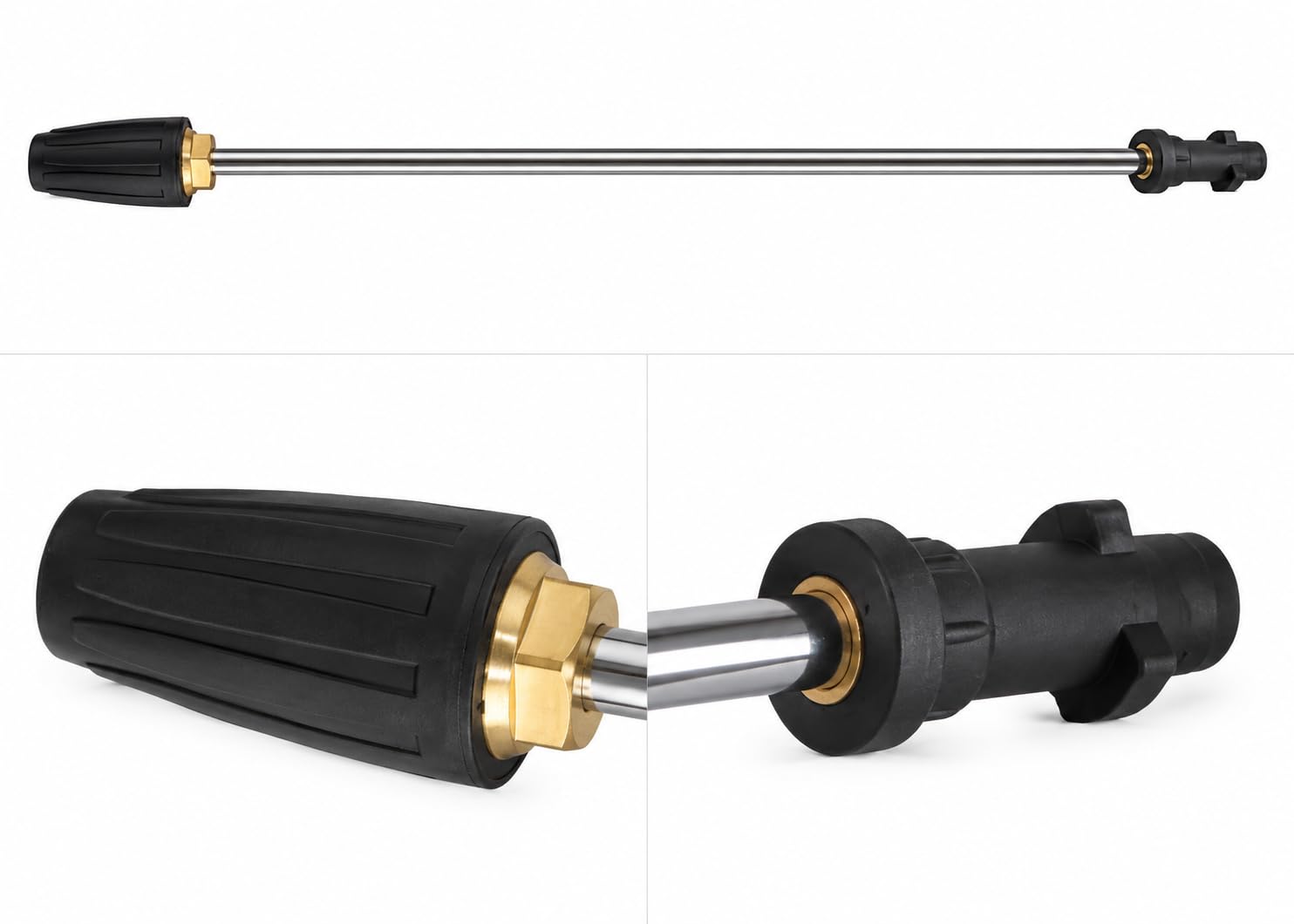 M&M Smartek boquilla bayoneta para Kärcher, 207 bar | Boquilla con chorros traseros y delantero para tuberías; comprobar rosca, calibre, presión, caudal y equipo antes de comprar.