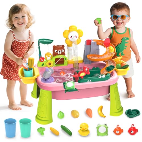 Interactive Water Table for Toddlers 1-3, Outdoor Water Table Toy...