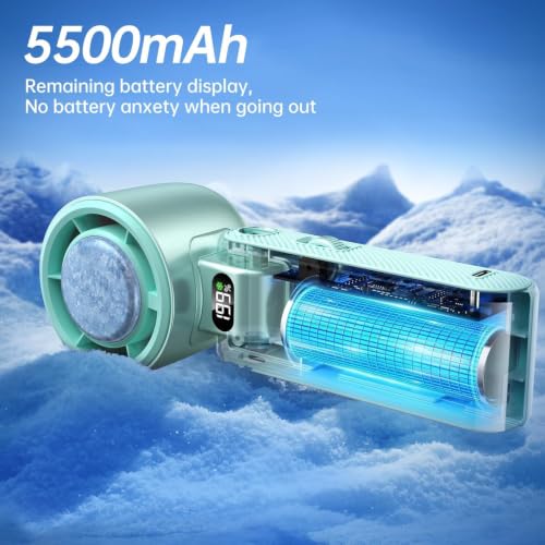Image of Pro Handheld Portable Fan with Turbo Cooling 199-Speed 5500mAh