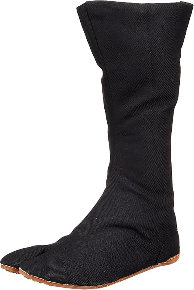 Rikio Fighter Shimebuto Black Jikatabi (Wide Calf Outdoor Tabi) (24.0 JP / 6 US Men)