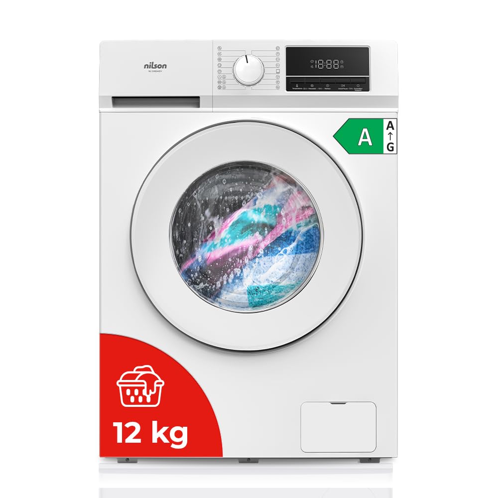 Nilson Lavadora 8Kg Carga Frontal Blanco NL8200AI. 1600W, 1200rpm, Motor Inverter, 11 Programas, Función Stop&Go, Tambor Diamante, Clase de Eficiencia Energética A — view 10